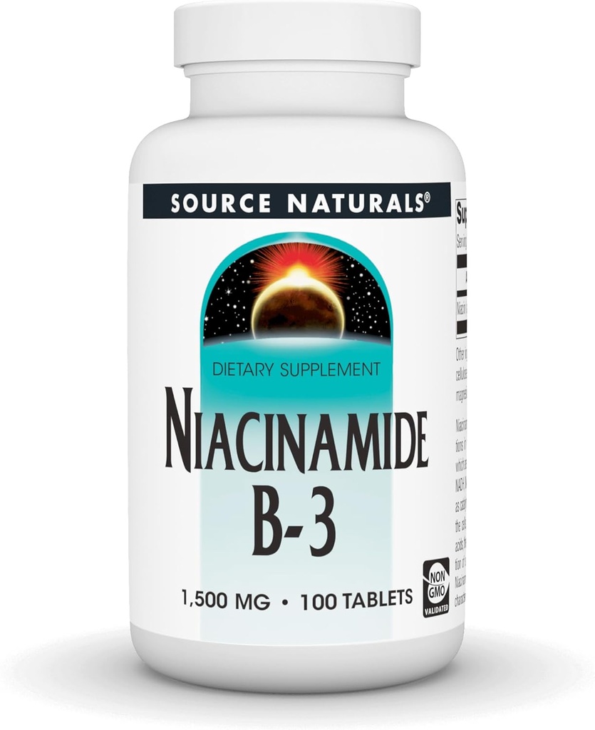 Fonte Naturals Niacinamide B-3-1500 mg, 100 compresse