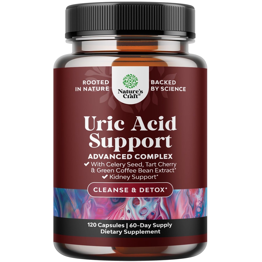 Estratto di chicco di caffè verde per Uric Acid Cleanse & Detox - Green Coffee Beans with Turmeric, Tart Cherry & Celery Seed for Adults - Daily Uric Acid Flush for Joints Support & Kidney Cleanser – 120 Ct