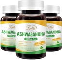 Lovita KSM-66 Ashwagandha | Altamente concentrato | 5% Withanolide | 95% Black Pepper Piperine | Stress Relief & Energy Support | Vegan, Gluten Free | 130 Capsules (Pack of 3)