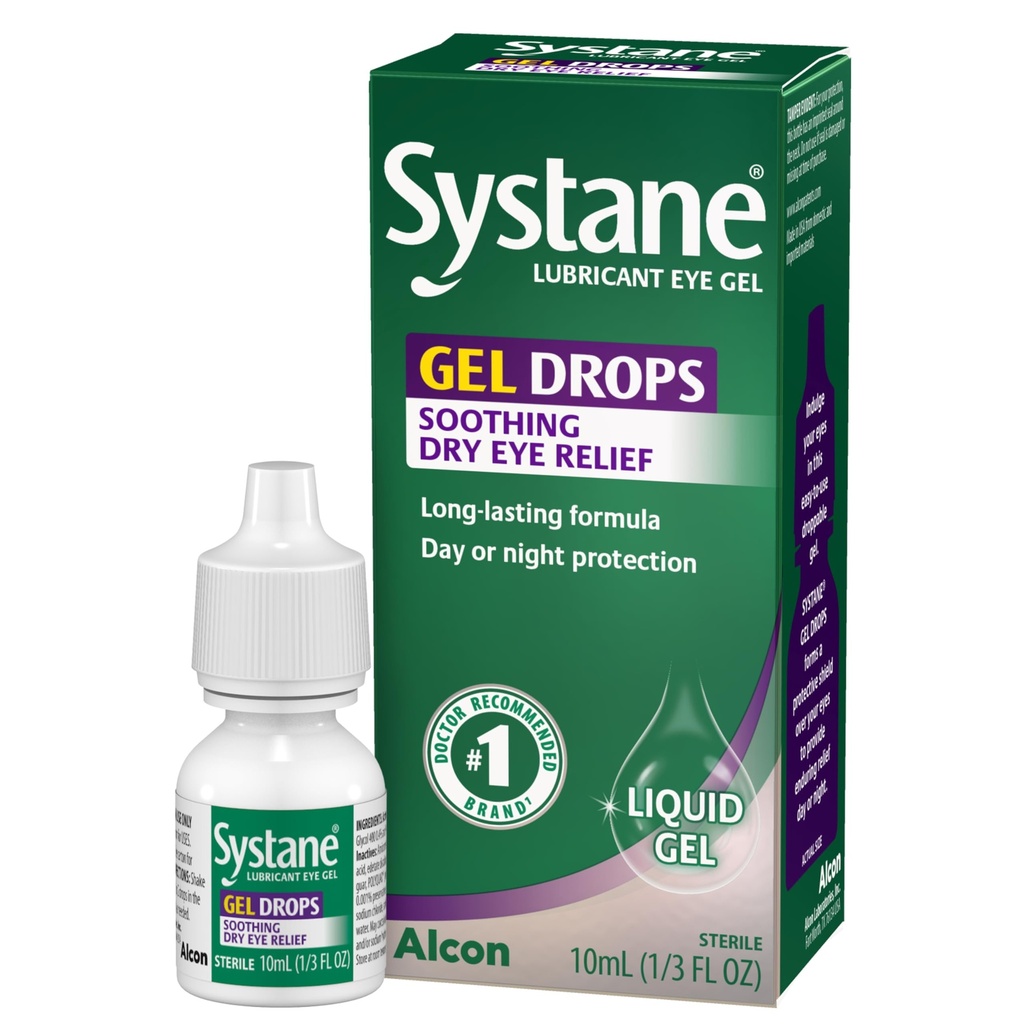 Gocce di gel dell'occhio lubrificante di Systane, 10-mL (varia di maggio di imballaggio)