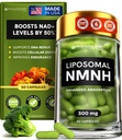 Liposomal NMNH Supplemento (Dihydronicotinamide Mononucleotide) - Alta purezza NAD per Anti Aging, Energy, Focus - Pure NMNH Organic 60 capsule - 300mg