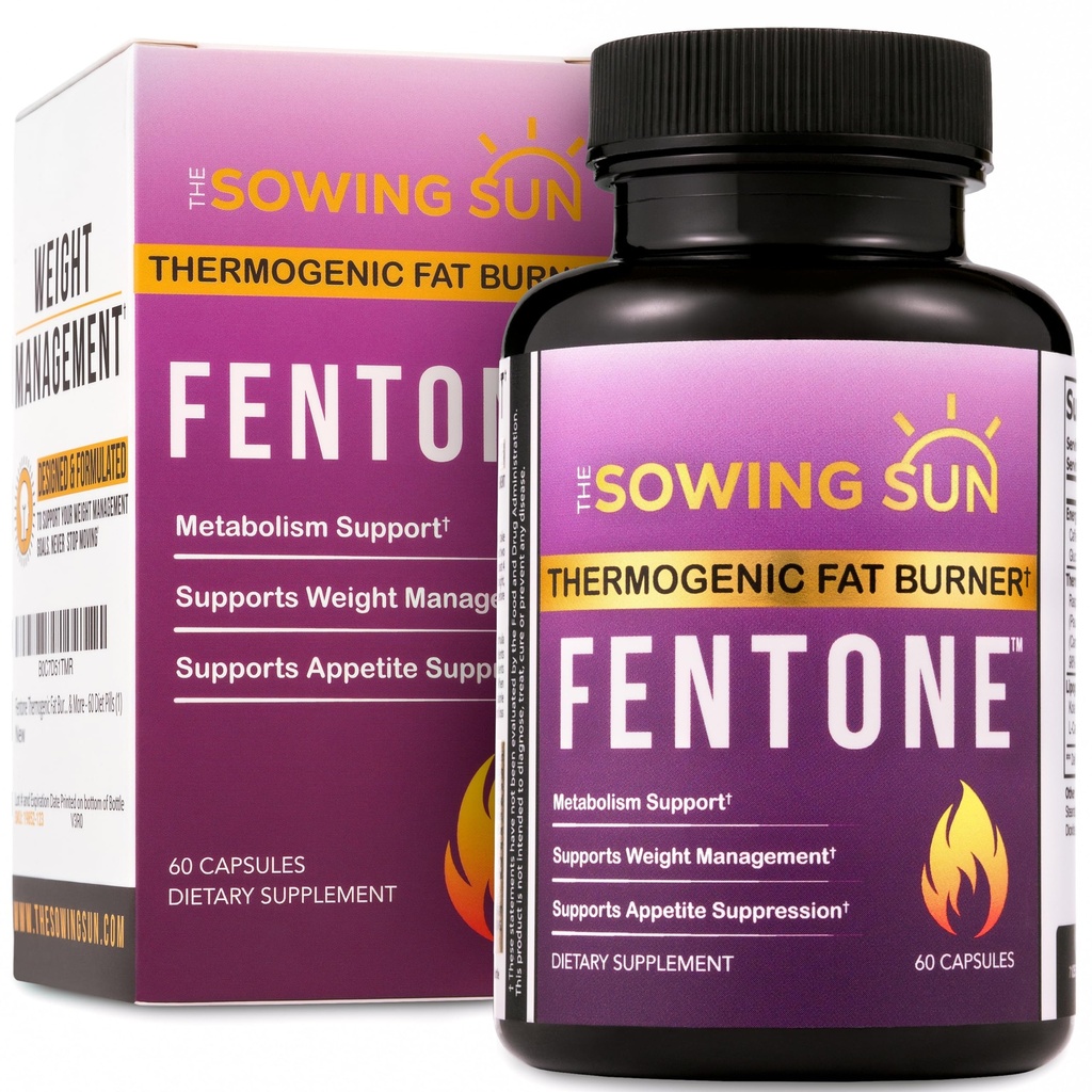 Fentone Thermogenic Fat Burner Energy Booster, Appetite Suppressant, Perdita di peso clinicamente studiata, Fat Burning, Phenylethylamine HCl, L- Carnitina, Chetoni - 60 pillole dimagranti (1)
