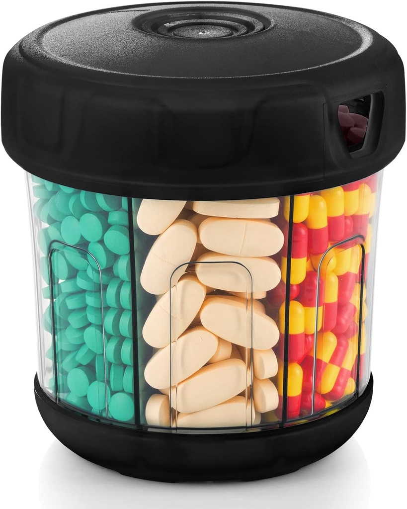 Extra Large Supplement Organizer con XL 7 scomparti, TPU Soft Lid Facile da caricare e da utilizzare Dispenser Pill, 1 mese Jumbo Vitamin Holder Medicine Organizer Storage