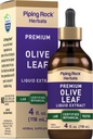 Piping Rock Olive Leaf Extract Liquid Drops | 4 Fl Oz | Alcohol Free Tincture | Herb Supplement | Olea Europaea | Vegetariano, Non OGM, Gluten Free