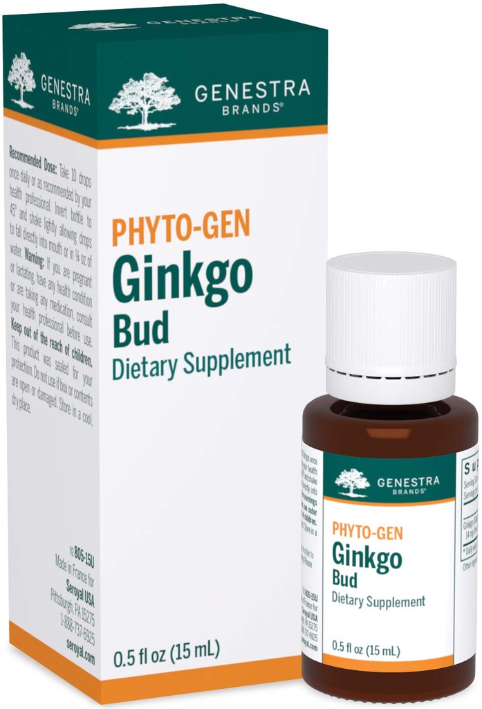 Genestra Brands Ginkgo Bud | Supplemento di erbe | 0.5 fl. oz.