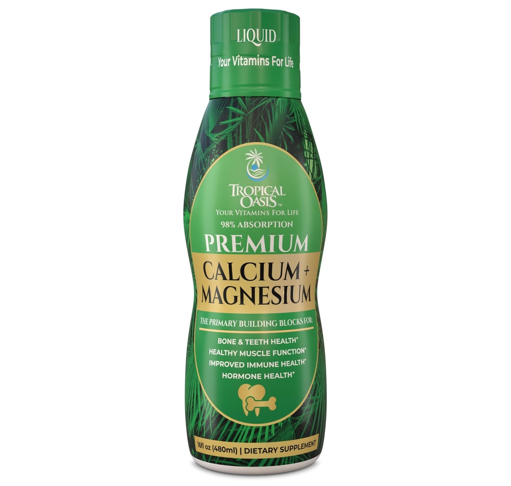 Supplemento di magnesio liquido premium | promuove ossa forti e denti sani | Vitamina liquida naturale w/Calcium, Citrato di magnesio, Boron & vitamina D3 | 98% Assorbimento massimo | 16oz, 32 Serv