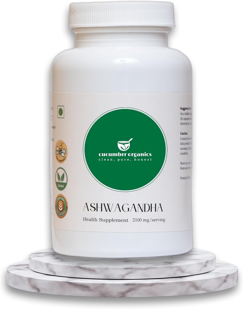 Estratto di radice di Ashwagandha Supplemento - 100 capsule, 600mg per porzione, organico, vegano, non OGM, senza glutine, sollievo da stress & supporto immunitario