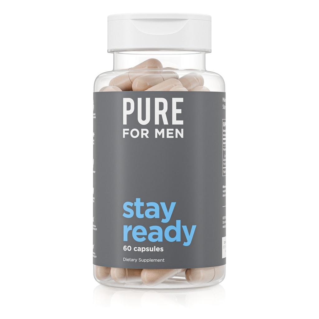 Puro per gli uomini pulizia originale soggiorno pronto fibra supplemento | aiuta promuovere la regolarità digestiva | Psyllium Husk, Aloe Vera, Chia Seeds, Flaxseeds | Proprietary Formula | 60 capsule vegane