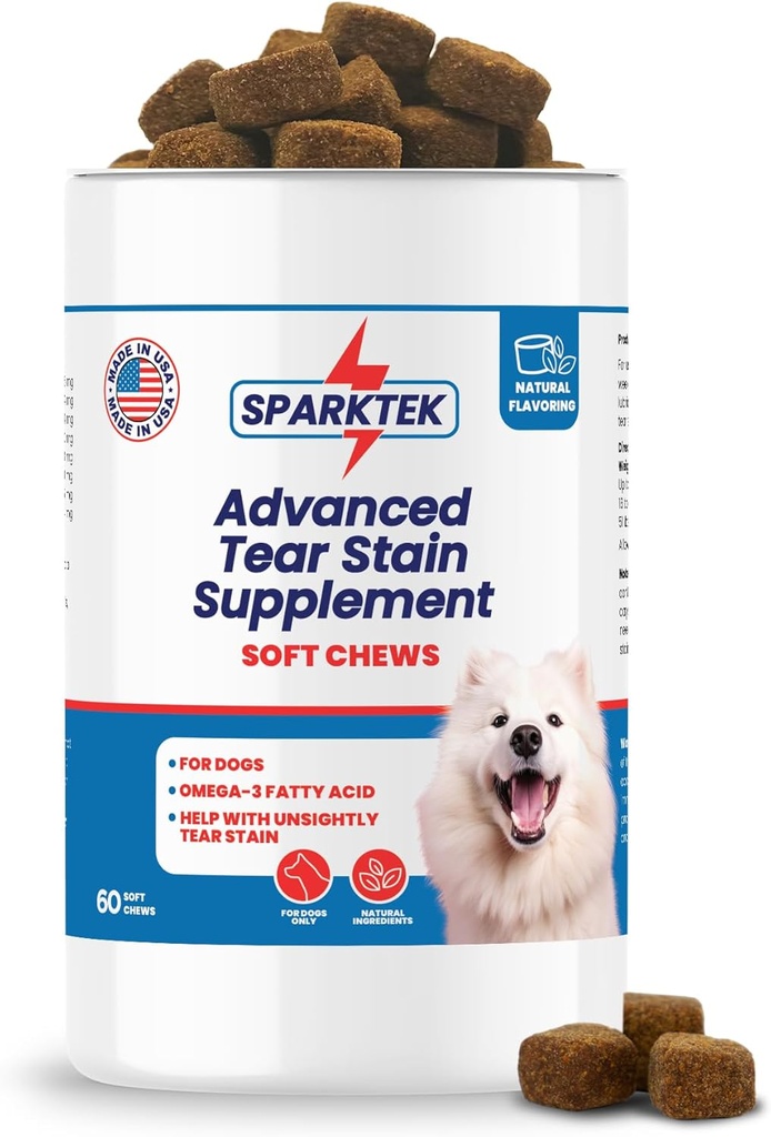 Tear Stain Soft chew Supports Dogs Eye Care Migliorata con Lutein Omega-6 Omega-3 estratto di mirtillo aiuta a eliminare Tear Stains Lubricates Occhi e Supporti Sistema immunitario da Allergies