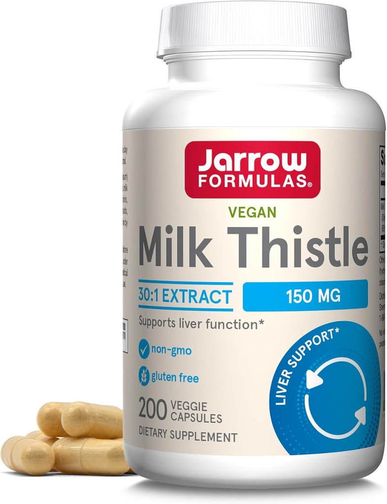 Jarrow Formulas Milk Thistle 150 mg - 200 capsule vegetali - Antiossidante Supporting Immune Response, Liver Function & Glutathione - Fino a 200 Serve