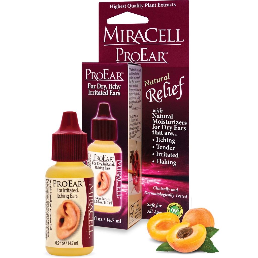 Miracell ProEar, Ear Drops for Itchy Ears, Ear Wax Softener, Orecchie, Orecchie Secche, Per Adulti Bambini. 0.5oz