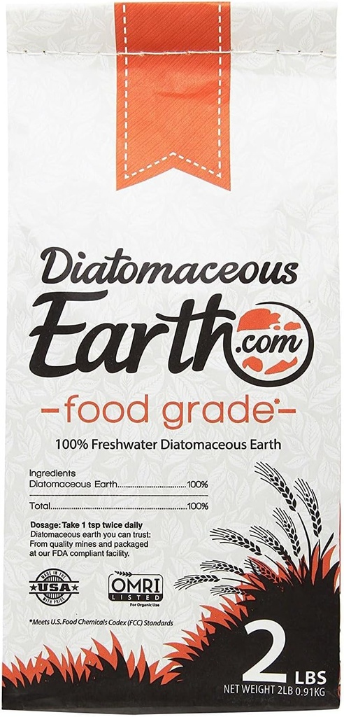 DiatomaceousEarth 2 Lbs Grado alimentare - 100% organico tutta polvere diamato naturale - Diametaceous per gli esseri umani è sicuro intorno ai bambini - Include Scoop gratuito