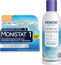 Monistat 1 giorno trattamento di infezione da lievito per le donne, 1 Miconazole Ovule Insert & Esterno Monistat Anti-Itch Crema Bundle + 10 fl oz Acido borico Detergente femminile