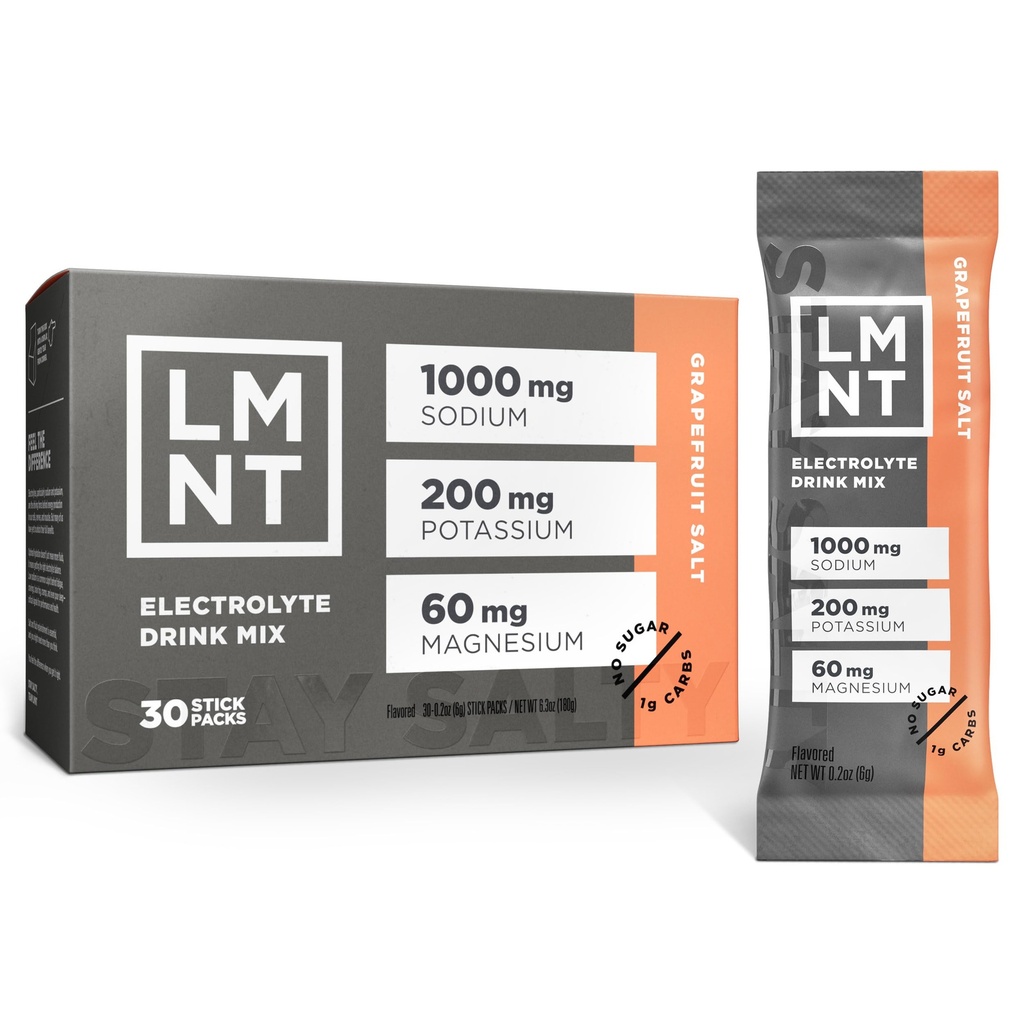 LMNT Zero Sugar Electrolytes - Sale di pompelmo | Bere Mix | 30 Count
