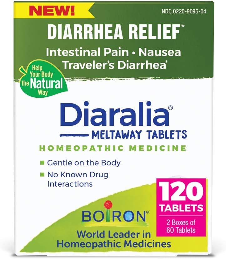 Tavoli Boiron Diaralia per Rilievo Diarrea, Gas, Bloating, Dolore Intestinale e Diarrea di Travler - 120 Conte (2 Confezione da 60)