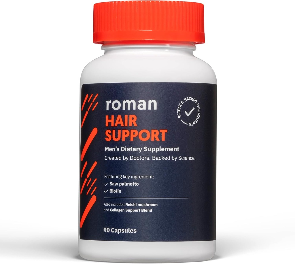 Ro Hair Support Supplemento per gli uomini | con Saw Palmetto, Zinco e Biotina per aiutare il supporto e Nourish Hair | 30-Day Supply (90 capsule)
