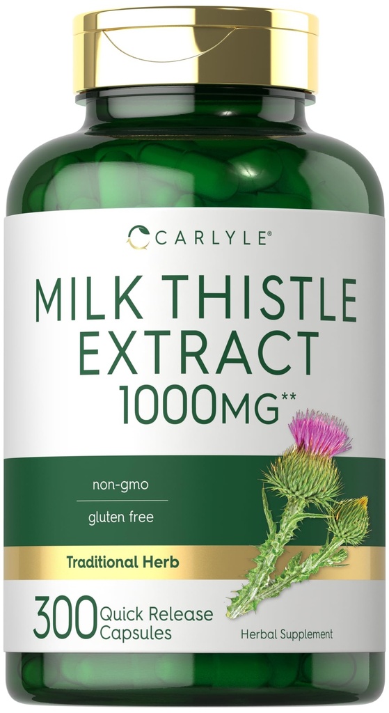 Carlyle Milk Thistle | 300 capsule | Non OGM, Estratto senza glutine