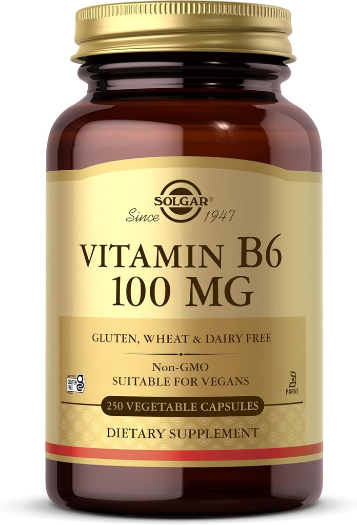 Solgar vitamina B6 100 mg, 250 capsule vegetali