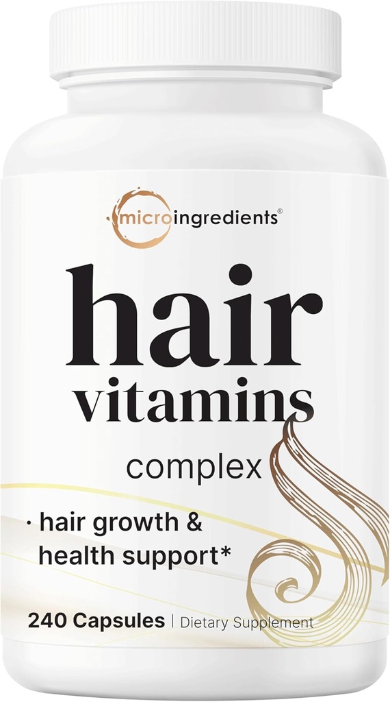 Micro ingredienti Vitamine per la crescita dei capelli per le donne e gli uomini, 240 capsule | 14-in-1 Formula con biotina, collagene, cheratina, sega Palmetto & More | Thicker, più completo, nutrienti Thinning & Loss Hair Support