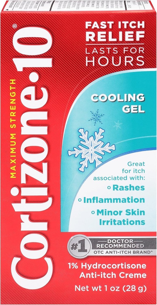 Cortizone-10, raffreddamento Gel Anti-Itch Crème, 1 oncia