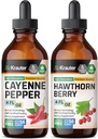 BIO KRAUTER Cayenne Tincture 4 Fl. Oz. & Hawthorn Berry Tincture 4 Fl Oz.