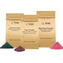 PURE ORIGINAL INGREDIENTI Radice di barbabietola, Spirulina e Bundle di polvere di Acai, varie dimensioni, non OGM, integratori di erbe