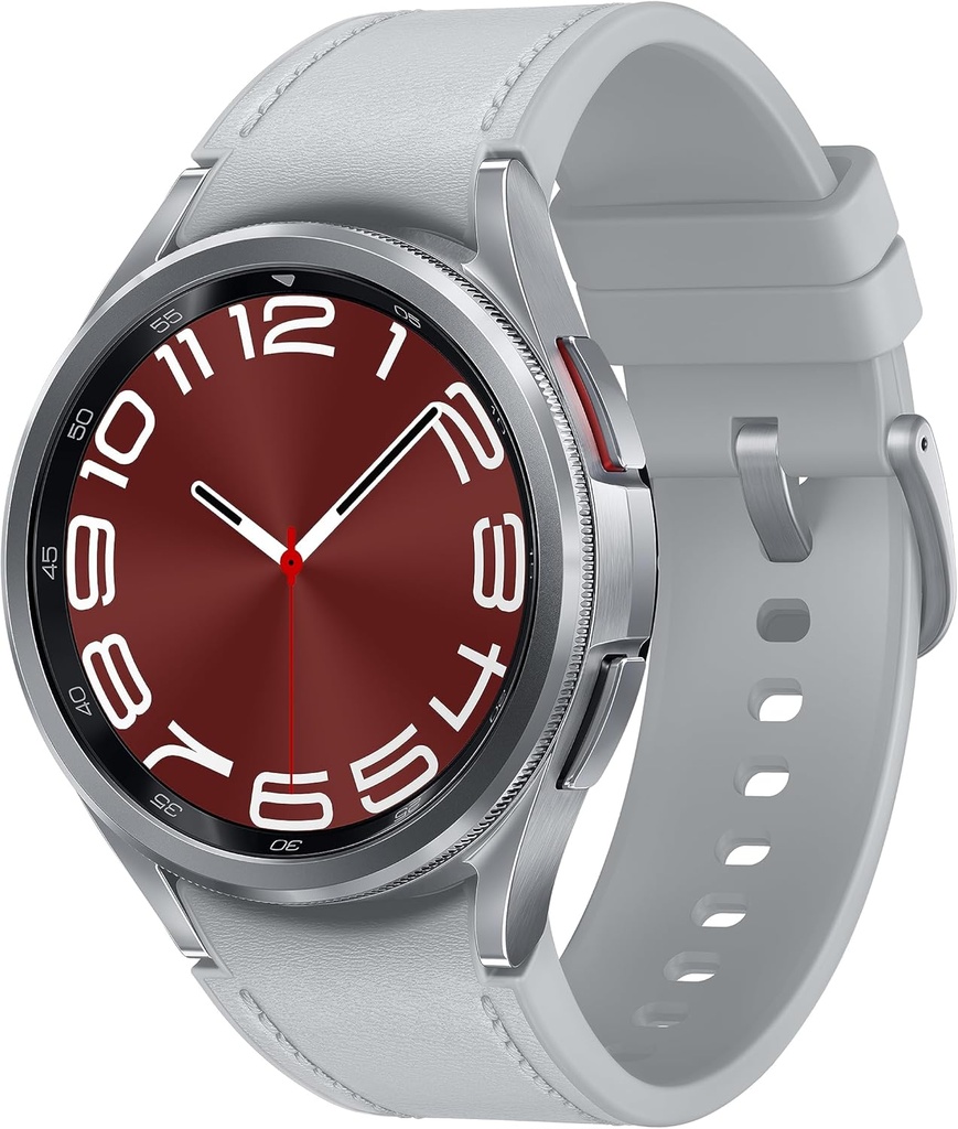 SAMSUNG Galaxy Watch 6 Classic 43mm Bluetooth Smartwatch, Lunetta girevole, Fitness Tracker, Personalizzato HR Zone, Advanced Sleep Coaching, Heart Monitor, BIA Sensor, Salute Insights, versione US Silver