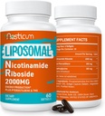 2000 MG Liposomal Nicotinamide Riboside Supplemento con TMG & Pterostilbene, High Bioavailability NAD+ Boosting Supplement, Superior to Niacinamide for Energy, Immunity, Age Resistance, 120 Softgels