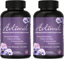 Avlimil® Hormone Balance & Menopause | Rilievo da mood Swings, Flash caldi, Night Sweats and Irritability - Isoflavones, Black Cohosh, Raspberry, Valerian, Sage, Red Clover, Lemon Balm - 2 Mesi