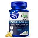 Integratore Vegan Omega 3 – Algae Omega 3 con DHA EPA DPA – capsule vegane da Algal – alternativa di olio di pesce – Formula di olio vegetale di alghe – Non-OGM, senza Carrageenan, ad alta resistenza