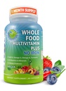 Vegan Whole Food Daily Multivitamin Senza Ferro, Multivitamina Metilata per Donne e Uomini, Realizzata con Frutta & Verdura, B-Complex, Probiotici, Enzimi, CoQ10, Omegas, Turmerico, Non OGM, 90 Conte