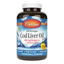 Carlson - Cod Liver Oil Gems, 460 mg Omega-3s, Plus Vitamine A e D3, Wild Caught Norvegese Arctic Cod Liver Oil, Sostenibilmente Fonte Nordic Fish Oil Capsules, Lemon, 150 Softgels
