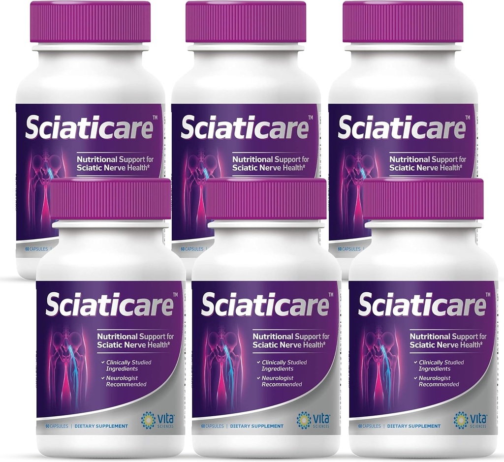 Vita Scienze Sciaticare Nerve Soothing Supplemento Vitamine con naturale R-ALA Forma 40X Forza, NON Sintetico Alpha Lipoic Acid (ALA) - Basso Lumbar Sciatic, Hip, Thigh, Leg, Foot