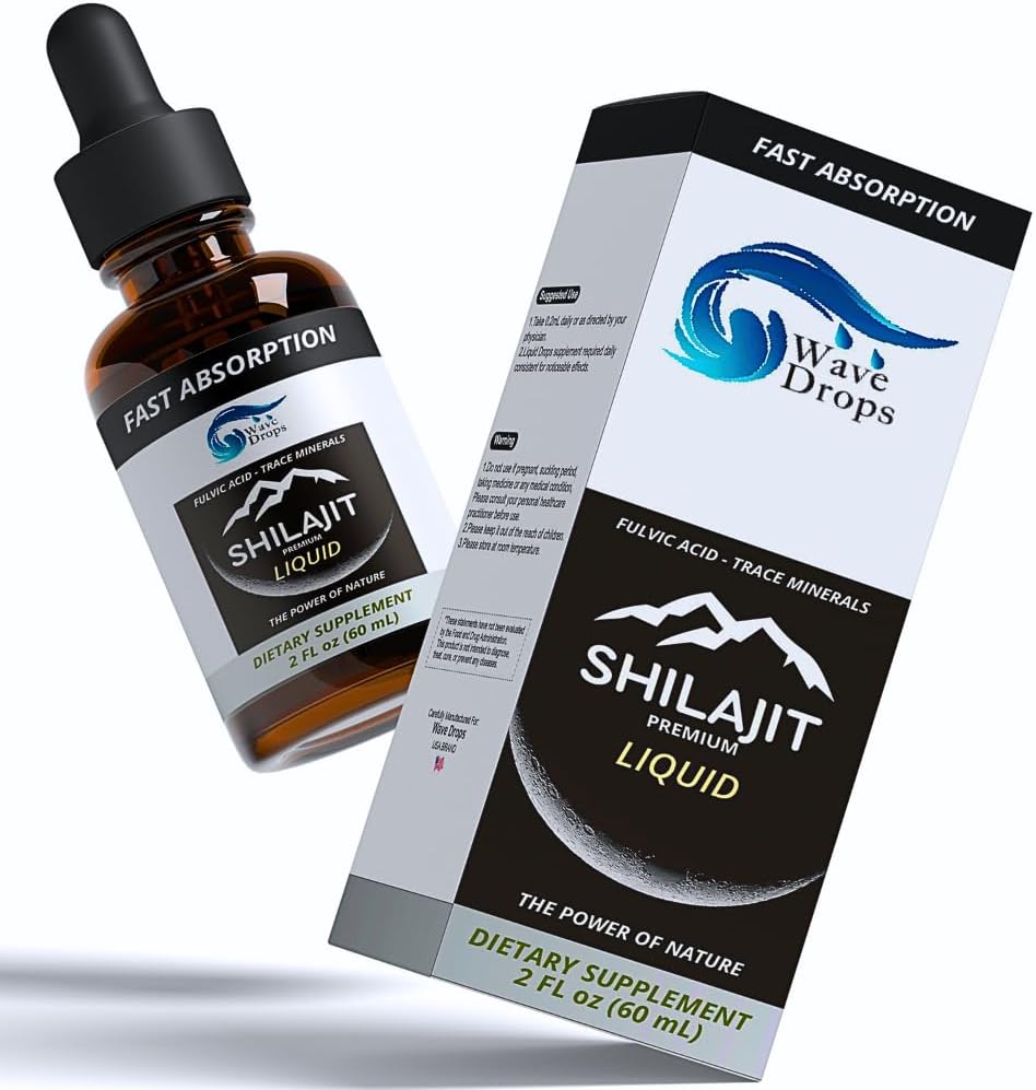Pure Shilajit Resina Liquido | Alta potenza, Autentico,Naturale | per Detox Cleanse Immune Support Brain Booster and Energy | Contiene acido Fulvic Trace Minerals | 2 Fl Oz