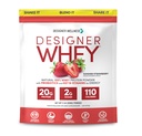 Designer Wellness, Designer Whey, Polvere naturale di proteine del siero di latte con probiotici, fibra e chiave B-Vitamins per energia, senza glutine, fragola estiva, 2 lb