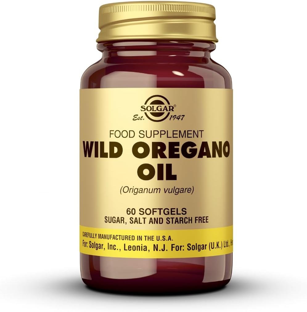 Solgar Wild Oregano Oil, 60 Softgels - Concentrato - Supporto Immune - Non OGM, Gluten Free, Dairy Free - 60 Serve