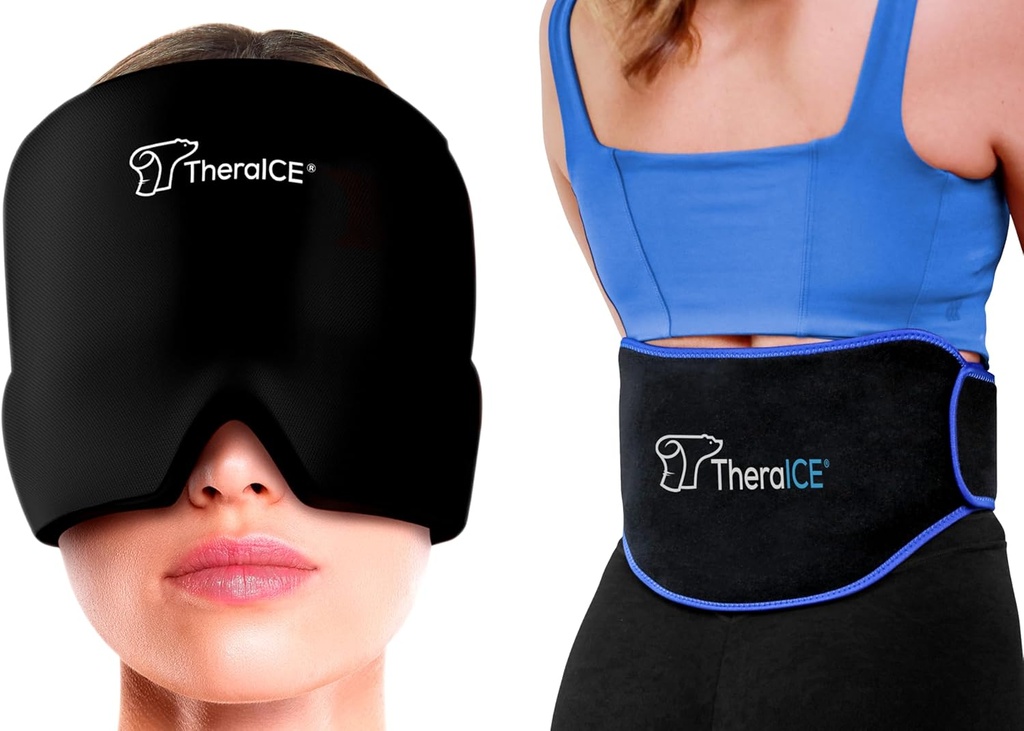 TheraICE Migraine Relief Cap e TheraICE Ice Pack Staffa posteriore per il mal di schiena