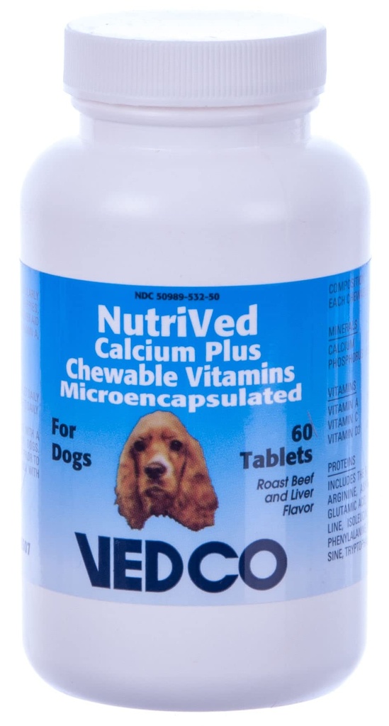 NutriVed Calcium Plus Chewable Vitamins for Dogs - 60 compresse