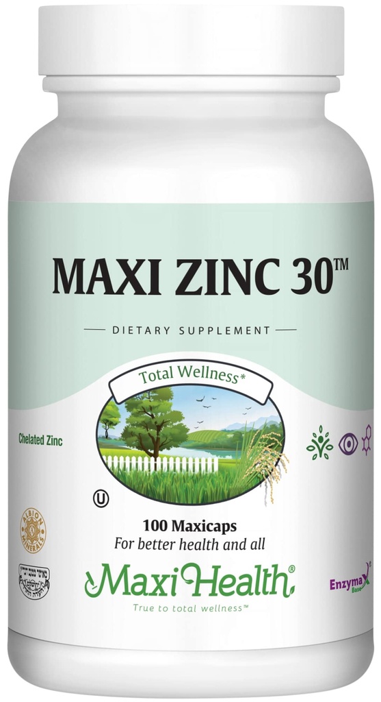 Integratori di zinco – Zinc 30 mg con Enzymax – Supporto Immune ad alta potenza – Capsule di glicinato di zinco – Vitamina di zinco per adulti – Kosher – 100 Conte
