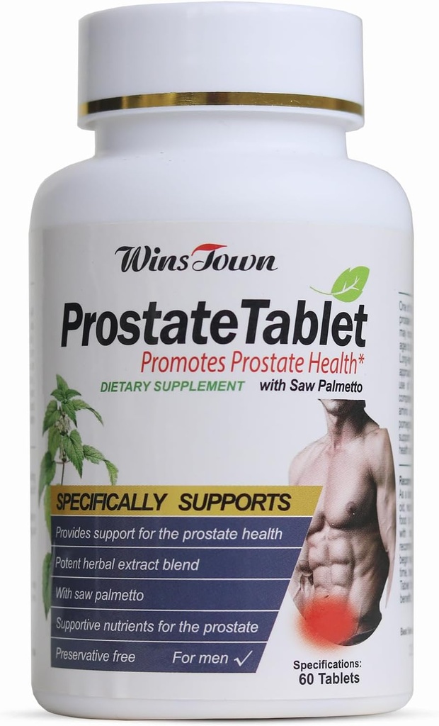 Pillole di prostata, Sega Palmetto Integratori per la salute degli uomini, Supporto per la salute dei capelli, Tratto urinario e controllo della vescica, 60 compresse