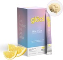 Gloci Skin + Gut - Probiotico DE111 - Acido ialuronico, Magnesio, Vitamina C, Zinco, Polvere di acqua di cocco - Probiotico clinicamente studiato per la pelle radiante, Salute Gut, Idratazione - 30 Conte