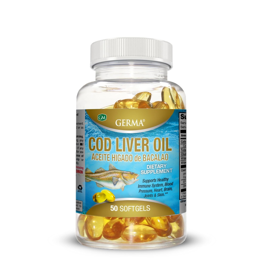 Aceite De Higado De Bacalao Capsule 100's Pure Norwegian Cod Liver Oil GERMA