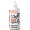 Wild Alaskan Salmon Fish Oil per cani - 16 oz di Fish Oil Formula - Pompa Cap Bottiglia - Contiene Omega-3 e 6, Vitamina D, EPA e DHA per pelle sana e cappotto