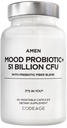 Amen Mood Probiotic Supplemento 51 miliardi di CFU - Prebiotici Organici e Probiotici - Acidophilus Probiotic Pills, Fibre - Mood Organic Ashwagandha, Blueberries - Vegan & Non-GMO - 60 capsule