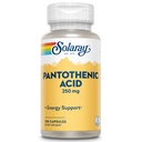 Acido pantotenico SOLARAY 250mg | Vitamina B5 | Metabolismo energetico, Capelli, Pelle, Chiodi e Supporto Digestivo | 100CT