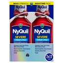 Vicks NyQuil SEVERE Cold, Flu e Congestion Medicine, 2x12 fl oz Twin Pack, Berry Flavor, Massima resistenza, Rilievo notturno