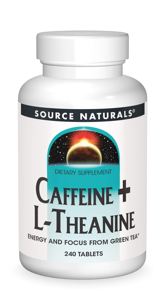 Fonte Naturals Caffeina + L-teanina, Energy and Focus Support from Green Tea* - 240 compresse