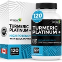 Renew Actives Turmeric Platinum 1350MG per 3 capsule con Black Pepper & Ginger – Antiossidante, Liver & Digestive Support – Riduce l'immunità di infiammazione & Boosts – Made in Canada – 120 capsule