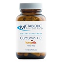 Curcumina di manutenzione metabolica + C - Longvida + vitamina C supplemento curcumina potenziato per funzione del cervello & mobilità congiunta (60 capsule)