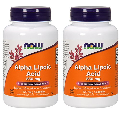 NOW Alimenti Acido lipoico alfa 250mg, 120 capsula vegetale (2 Confezione)